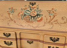 Load image into Gallery viewer, Hand-Decorated Jasper Writing Desk with Crackle Finish
