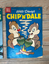 Load image into Gallery viewer, 1950s Dell “Walt Disney’s Chip ’N’ Dale” Comic Book Pair – March–May & June–Aug Issues – Original 10¢ Editions