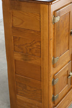 Load image into Gallery viewer, Antique Oak Ice Box Four Door Zinc Lined Refrigerator Original Hardware