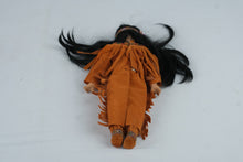 Load image into Gallery viewer, Native American Style Doll 19 Inch Black Hair Brown Fringe Outfit Feather Headband