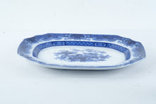 Load image into Gallery viewer, Antique J and T Furnival Indian Jar Flow Blue Transferware Platter 18 Inch 1840s