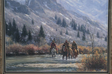 Load image into Gallery viewer, In the Canyon Framed Western Art Print Horseback Riders Mountain Landscape 39 Inch