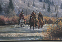 Load image into Gallery viewer, In the Canyon Framed Western Art Print Horseback Riders Mountain Landscape 39 Inch