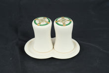 Load image into Gallery viewer, Portmeirion Celtic Salt and Pepper Shaker Set with Tray White Porcelain