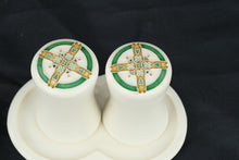 Load image into Gallery viewer, Portmeirion Celtic Salt and Pepper Shaker Set with Tray White Porcelain