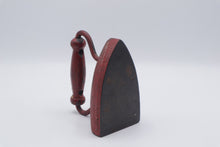 Load image into Gallery viewer, Antique Cast Iron Sad Iron Red Painted Wood Handle Decorative Flat Iron