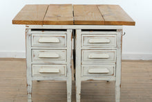 Load image into Gallery viewer, Vintage Farmhouse Industrial Kitchen Island from Repurposed Executive Desk