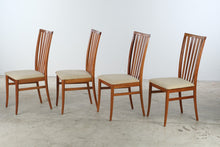 Load image into Gallery viewer, Set of 4 Italian Workbench Cherry Wood Modern Dining Chairs