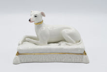 Load image into Gallery viewer, Italian Porcelain Greyhound Whippet Dog Figurine Gold Trim 5 Inch
