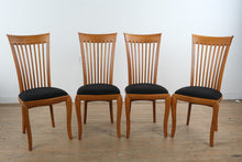 Load image into Gallery viewer, A. Sibau Italian Slat Back Dining Chairs Set of 4 Wood Frame Upholstered Seat