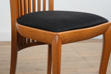 Load image into Gallery viewer, A. Sibau Italian Slat Back Dining Chairs Set of 4 Wood Frame Upholstered Seat