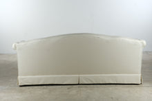 Load image into Gallery viewer, Traditional Curved Back Ivory Upholstered Sofa with Skirted Base