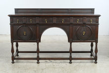Load image into Gallery viewer, Antique W.A. Hathaway Jacobean Dark Wood Buffet Sideboard