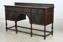 Load image into Gallery viewer, Antique W.A. Hathaway Jacobean Dark Wood Buffet Sideboard