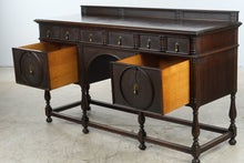 Load image into Gallery viewer, Antique W.A. Hathaway Jacobean Dark Wood Buffet Sideboard