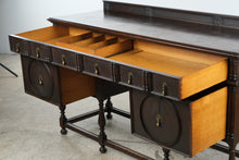 Load image into Gallery viewer, Antique W.A. Hathaway Jacobean Dark Wood Buffet Sideboard