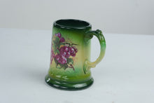 Load image into Gallery viewer, Antique J and E Mayer Pottery Tankard Mug Hand Painted Grapes Green Victorian