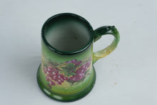 Load image into Gallery viewer, Antique J and E Mayer Pottery Tankard Mug Hand Painted Grapes Green Victorian