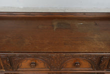 Load image into Gallery viewer, Antique 1920s Jacobean Revival Carved Wood Buffet Sideboard – 62 Inches