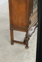 Load image into Gallery viewer, Jacobean Revival Walnut China Cabinet Display Cabinet with Carved Glass Door - Online Only