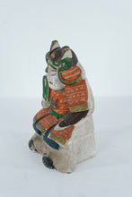 Load image into Gallery viewer, Antique Japanese Polychrome Warrior Guardian Figure, Late Edo–Early Meiji Folk Sculpture (11” Tall)