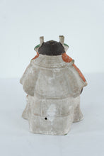 Load image into Gallery viewer, Antique Japanese Polychrome Warrior Guardian Figure, Late Edo–Early Meiji Folk Sculpture (11” Tall)