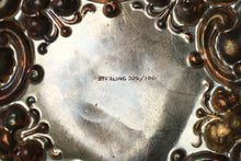 Load image into Gallery viewer, Antique Sterling Silver 925 Ornate Repousse Lid Cut Glass Vanity Jar Monogrammed