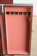 Load image into Gallery viewer, Cherry Jewelry Armoire with Mirror and Side Necklace Storage Cabinet