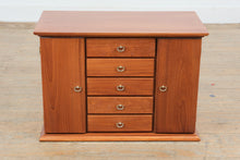 Load image into Gallery viewer, Wood Jewelry Armoire Chest Tabletop Organizer with Drawers and Necklace Doors