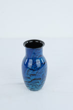 Load image into Gallery viewer, Josh Simpson Signed Blue Studio Art Glass Vase 1998 Hand Blown