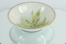 Load image into Gallery viewer, Hand-Painted Limoges Porcelain Bowl – “Lily of the Valley” by Joures, France – Gold Rim