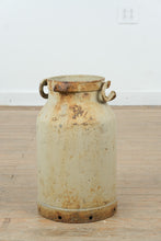Load image into Gallery viewer, Antique Galvanized Metal Milk Can with Handles – Rustic Farmhouse Decor Vessel – 18” Tall