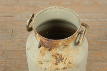 Load image into Gallery viewer, Antique Galvanized Metal Milk Can with Handles – Rustic Farmhouse Decor Vessel – 18” Tall