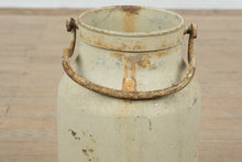 Load image into Gallery viewer, Antique Galvanized Metal Milk Can with Handles – Rustic Farmhouse Decor Vessel – 18” Tall