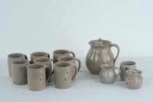 Load image into Gallery viewer, Jugtown Pottery Stoneware Pitcher and Mug Set with Cobalt Floral Motif