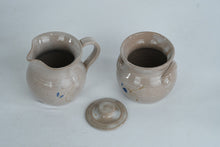 Load image into Gallery viewer, Jugtown Pottery Stoneware Pitcher and Mug Set with Cobalt Floral Motif