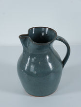 Load image into Gallery viewer, Jugtown Pottery Pitcher – Handcrafted Stoneware Blue Glaze, Signed & Dated 1995