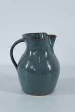 Load image into Gallery viewer, Jugtown Pottery Pitcher – Handcrafted Stoneware Blue Glaze, Signed & Dated 1995