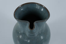 Load image into Gallery viewer, Jugtown Pottery Pitcher – Handcrafted Stoneware Blue Glaze, Signed & Dated 1995