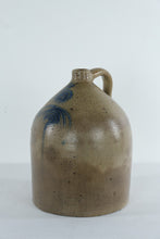 Load image into Gallery viewer, Antique Stoneware Jug Cobalt Blue Floral Decor 12 Inch Round 16 Inch Tall