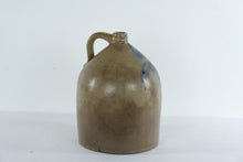 Load image into Gallery viewer, Antique Stoneware Jug Cobalt Blue Floral Decor 12 Inch Round 16 Inch Tall