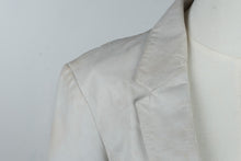 Load image into Gallery viewer, June Cream Leather Blazer Jacket Silk Lined Size Medium