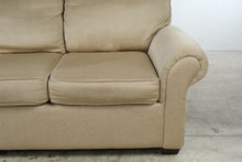 Load image into Gallery viewer, Golden Wheat Upholstered Loveseat by KFI with Rolled Arms & Accent Pillows