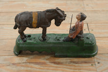 Load image into Gallery viewer, 1.) J E Stevens I Always Did Spise a Mule Cast Iron Mechanical Bank Bowen 1879