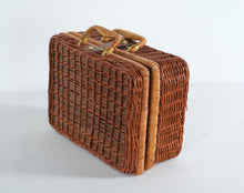 Load image into Gallery viewer, Vintage Child Porcelain Tea Set with Wicker Picnic Basket Doll Play Set