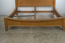 Load image into Gallery viewer, King Size Wood Bed Frame with Parquet Headboard and Carved Leaf Detail