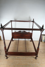 Load image into Gallery viewer, Grande Mahogany King Size Canopy Bed