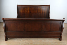 Load image into Gallery viewer, King Size Cherry Finish Sleigh Bed Frame in Traditional Style