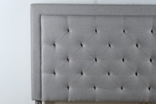 Load image into Gallery viewer, Light Gray Upholstered Tufted King Headboard