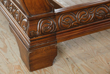 Load image into Gallery viewer, King Burl Walnut Sleigh Bed with Rails — Charles X Inspired Design